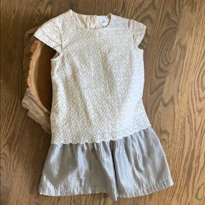 Girls cream lace dress with silver skirt - Gap 5